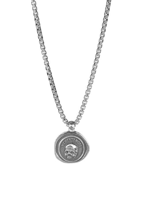 Men's Sterling Silver Memento Mori Medallion Necklace