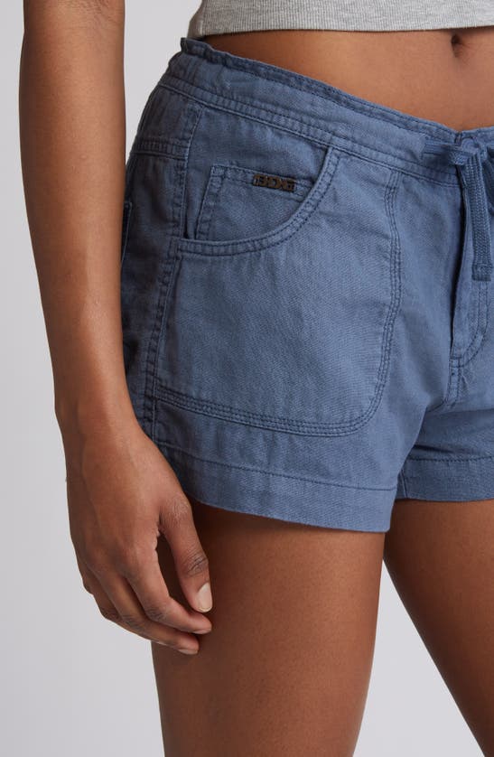 Shop Bdg Urban Outfitters Linen Drawstring Shorts In Blue