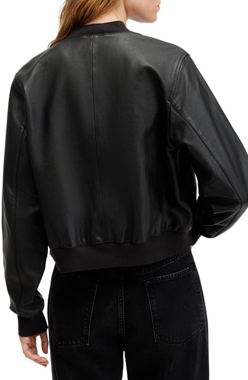 Shop Allsaints Orten Leather Bomber Jacket In Black