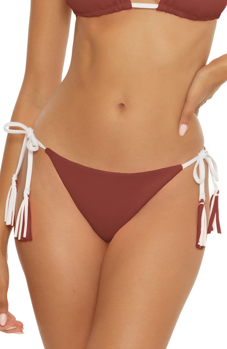 Becca Modern Edge Reversible Bikini Bottoms, Alternate, color, Coconut