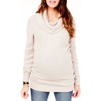 Ingrid & Isabel Cowl Neck Maternity Sweater, Beige