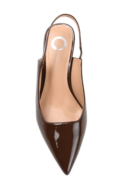 Shop Journee Collection Paulina Slingback Pump In Patent/brown