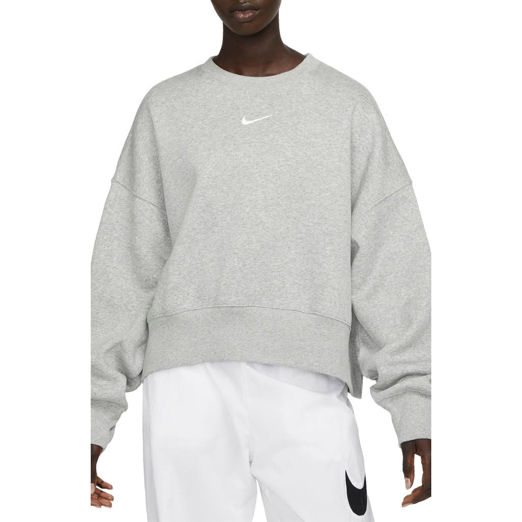 Nike Phoenix Fleece Crewneck Sweatshirt In Gray