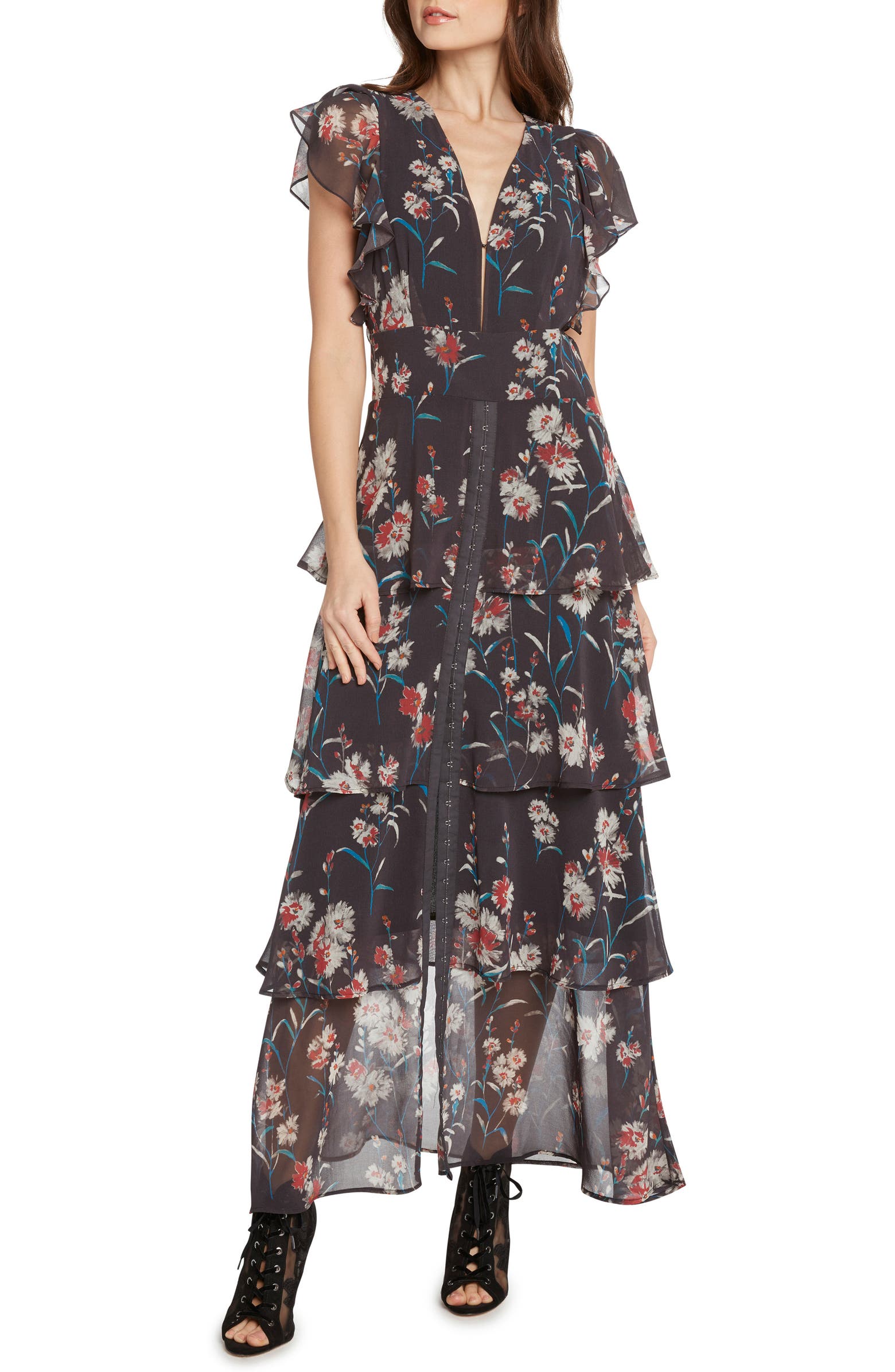 Willow & Clay Floral Tiered Maxi Dress | Nordstrom