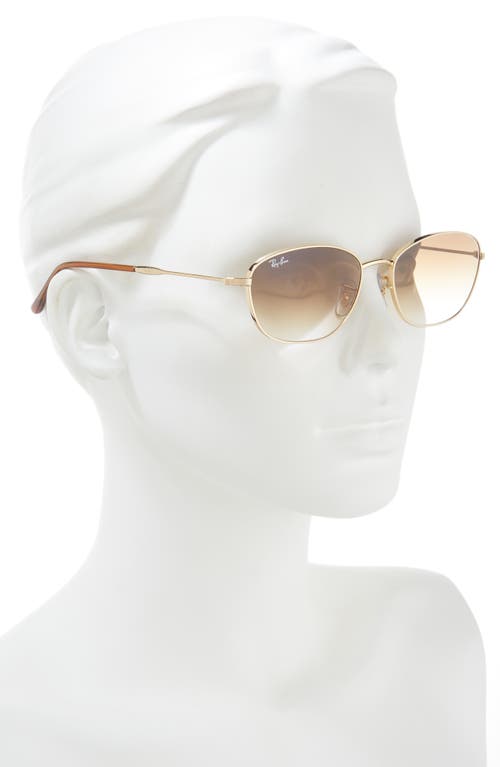 Shop Ray Ban Ray-ban 58mm Irregular Oval Sunglasses In Gold Flash