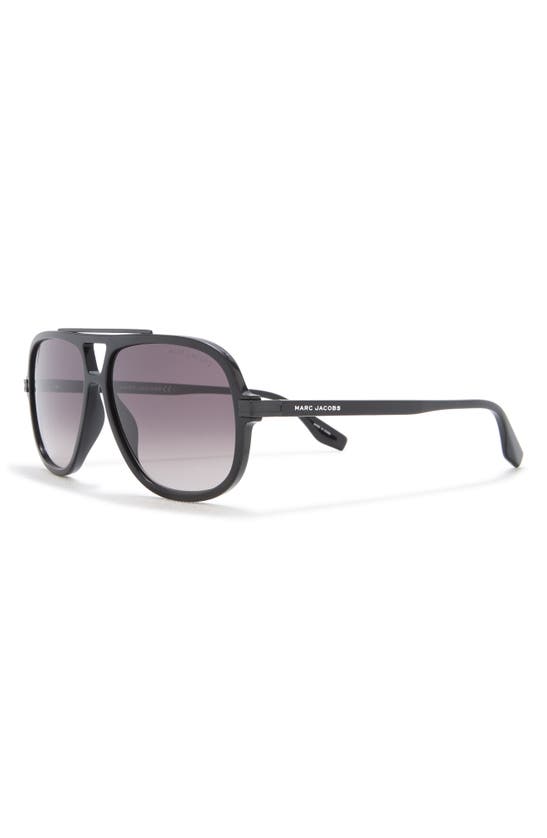 Shop The Marc Jacobs 59mm Gradient Aviator Sunglasses In Black/ Brown