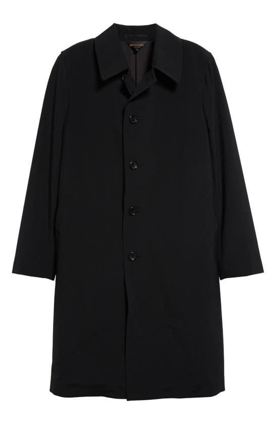 Shop Comme Des Garçons Longline Wool Coat In Black / Multi