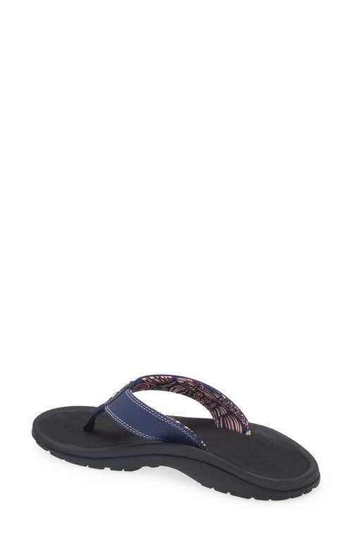 Shop Olukai Ohana Flip Flop In Navy/onyx