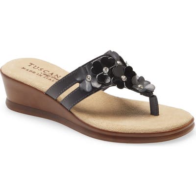 Tuscany Allegro Wedge Flip Flop- Black