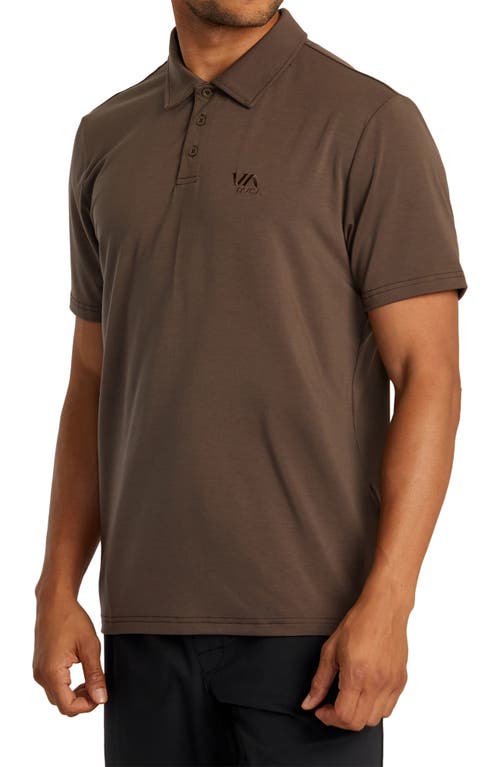 Shop Rvca Balance Performance Polo In Mocha