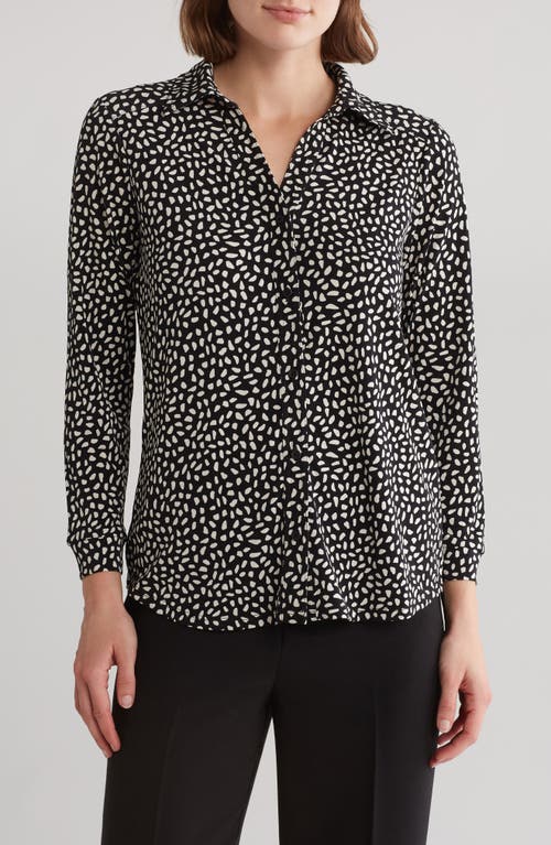 ADRIANNA PAPELL ADRIANNA PAPELL MOSS CREPE BUTTON FRONT SHIRT 
