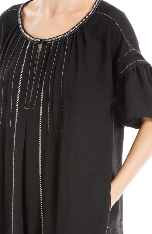 Max Studio Bubble Sleeve Mini Dress In Black-black