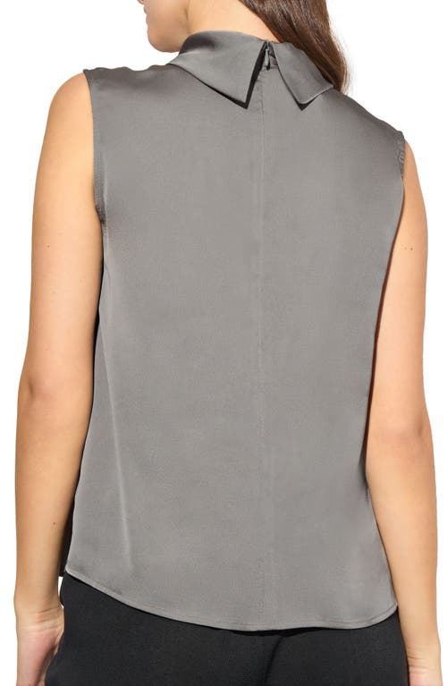 Ming Wang Heritage Fit Turtleneck Crêpe De Chine Shell Top In Mink