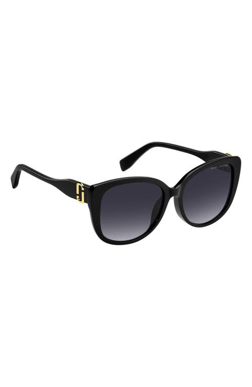 Marc Jacobs 57mm Gradient Cat Eye Sunglasses In Black/dark Grey