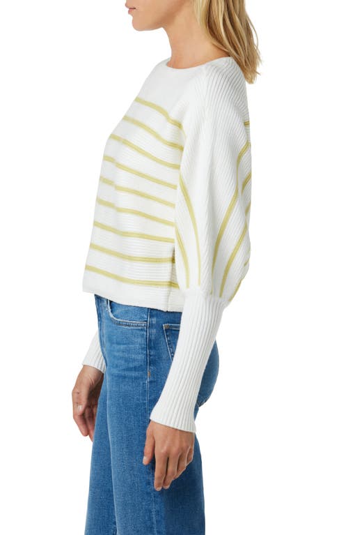 Shop Joe's The Karina Breton Stripe Crop Sweater In White/lemongrass S