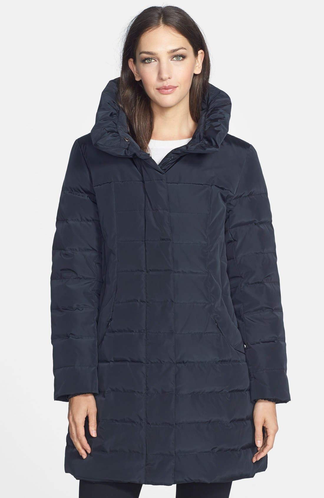 Gallery Ruched Collar Quilted Walking Coat (Regular & Petite)