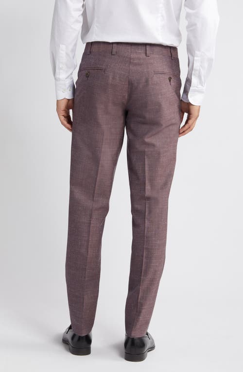 Shop Ted Baker London Jerome Soft Constructed Wool Blend Pants In Berry