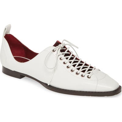 Sies Marjan Terra Lace-Up Square Toe Loafer - White