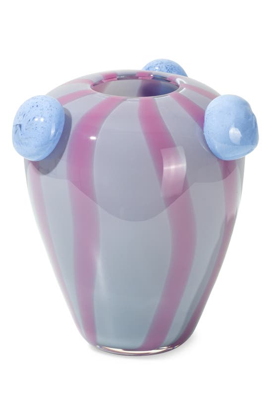 Shop Vaisselle Bubble Candy Stripe Vase In Grey Lilac