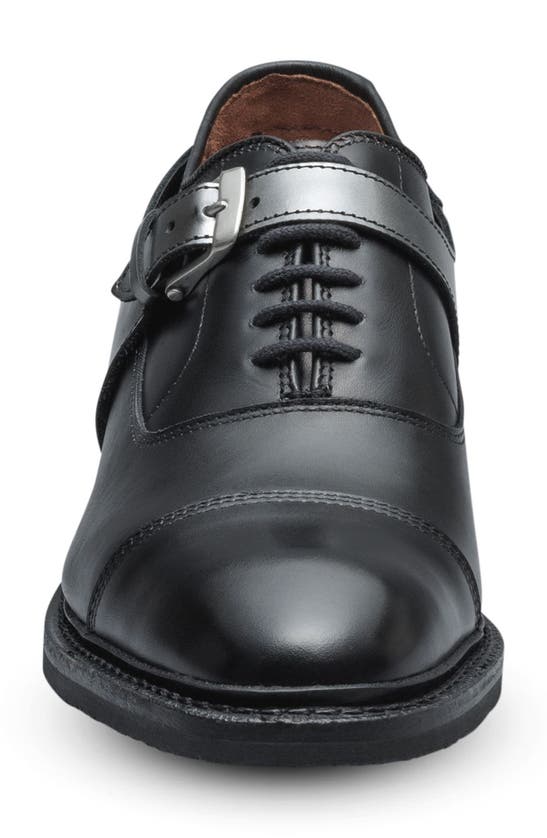 Shop Allen Edmonds Park Avenue Cap Toe Oxford With Buckle Harness In Black Silver