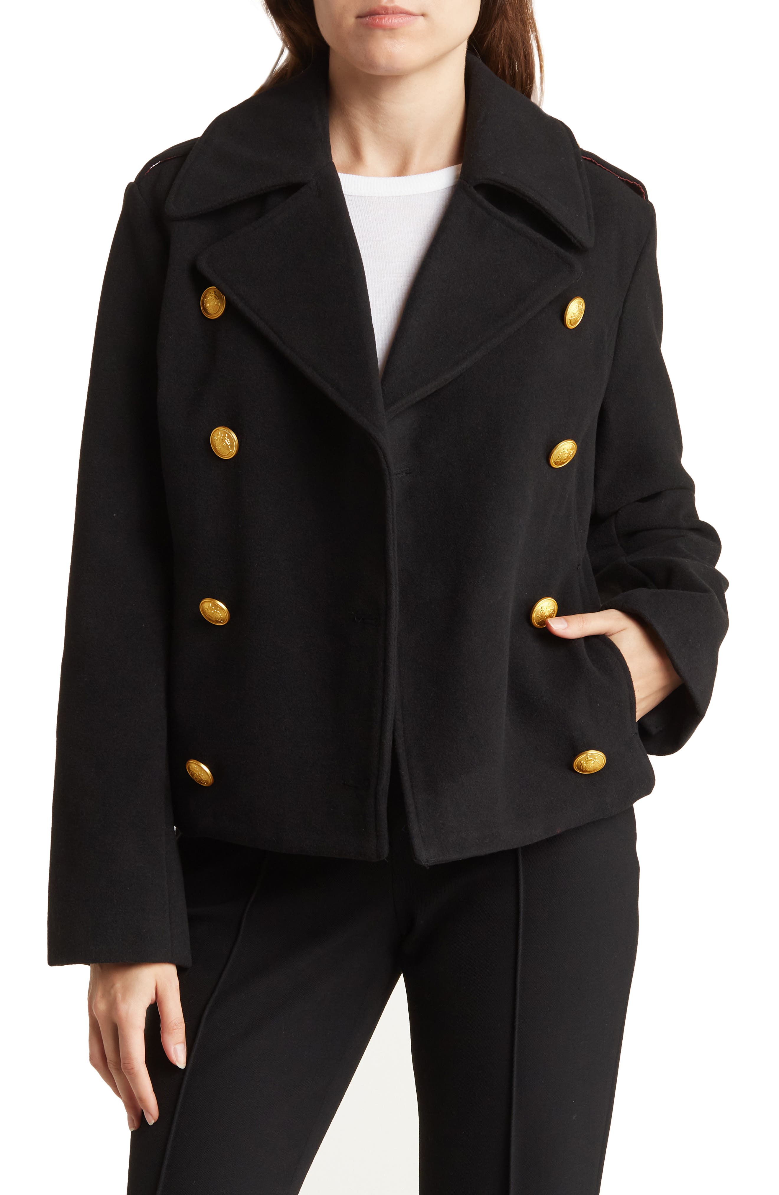foundation double breasted peacoat