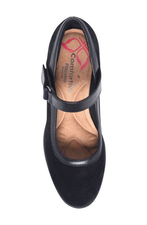 Shop Comfortiva Barnes Mary Jane Pump In Black Suede