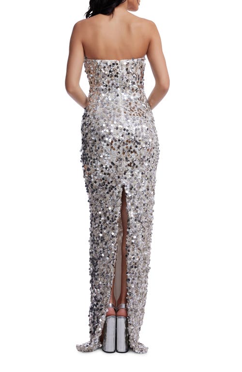 DRESS THE POPULATION DRESS THE POPULATION VADA PAILLETTE STRAPLESS GOWN