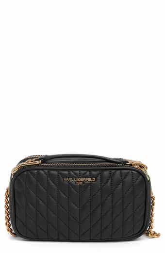 Karl Lagerfeld Paris Women's Lafayette Quilted Leather Crossbody Bag - Black