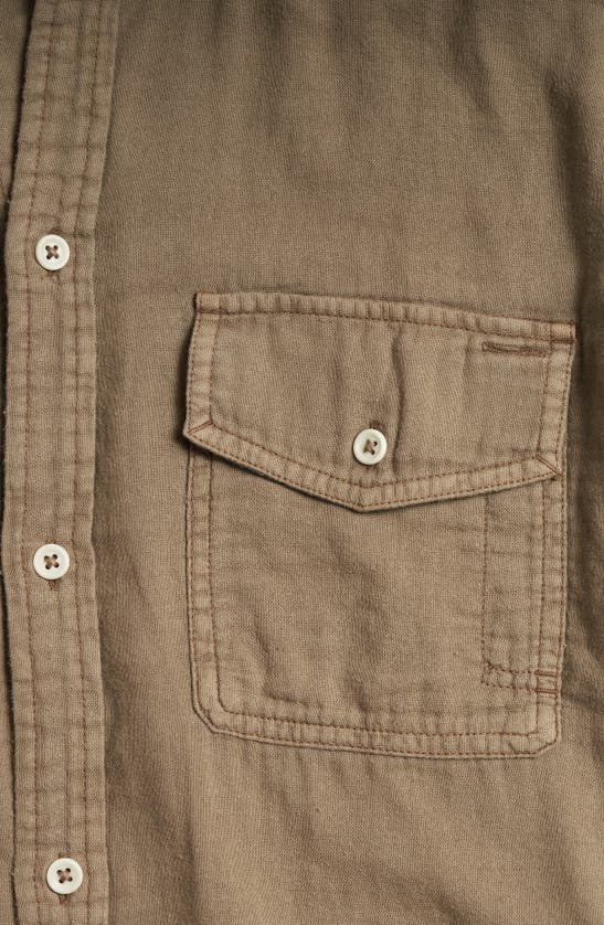 Rowan Leeds Double Weave Button-up Shirt In Umber