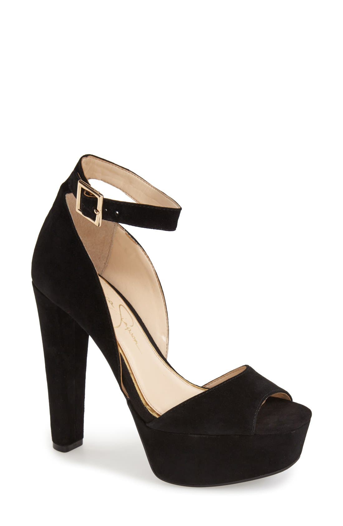 jessica simpson black ankle strap heels