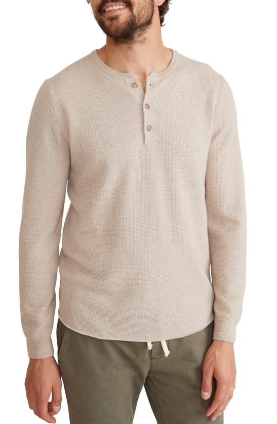 MARINE LAYER WAFFLE KNIT MERINO WOOL BLEND HENLEY