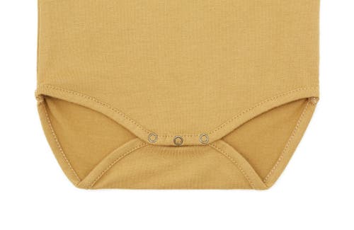 Shop Vild House Of Little Ss Organic Cotton Collared Bodysuit In Clever Camel