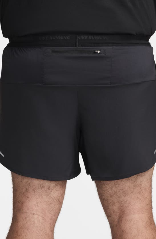 Nike Men's Stride Dri-fit 5" 2-in-1 Running Shorts In Black/ Black/ Black