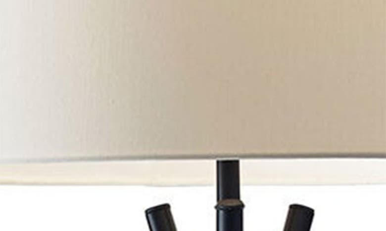 Adesso Lighting Benson Floor Lamp In Black With Antique Brass