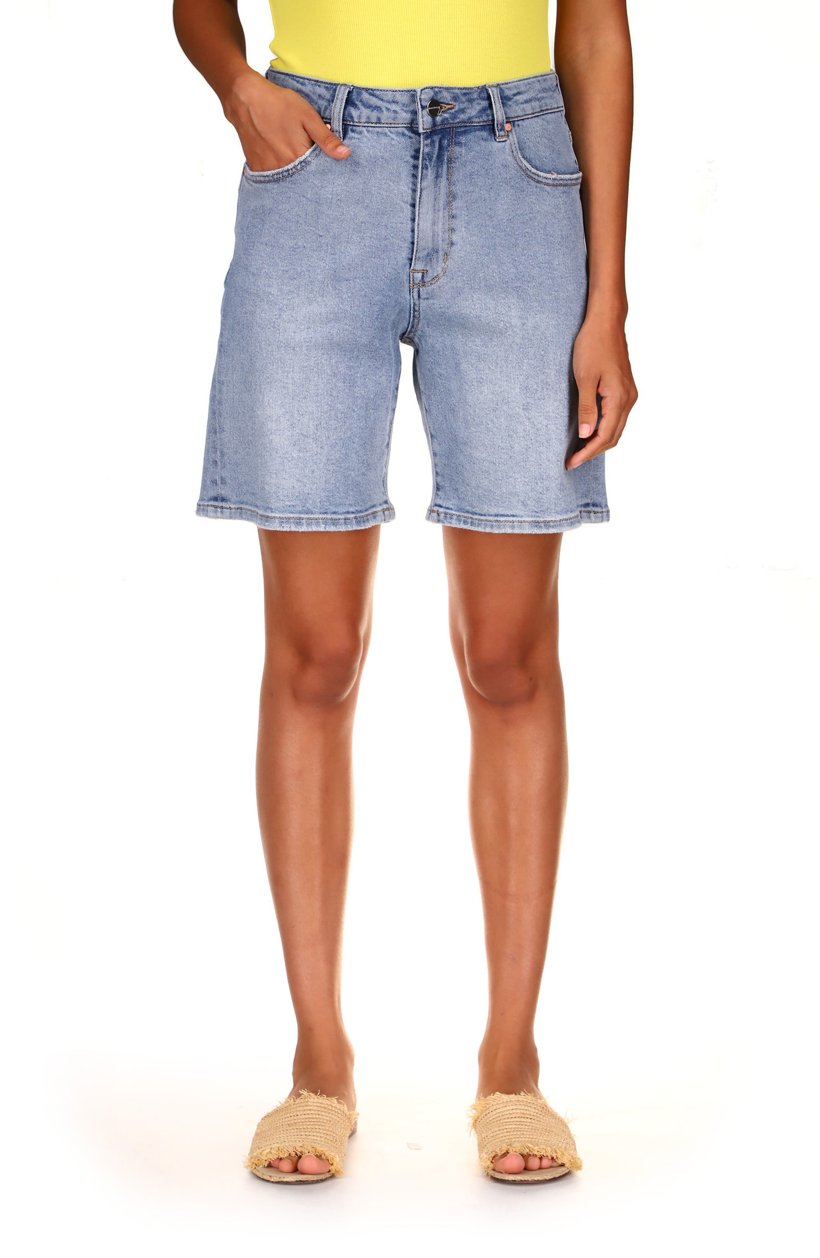 denim bermuda shorts women
