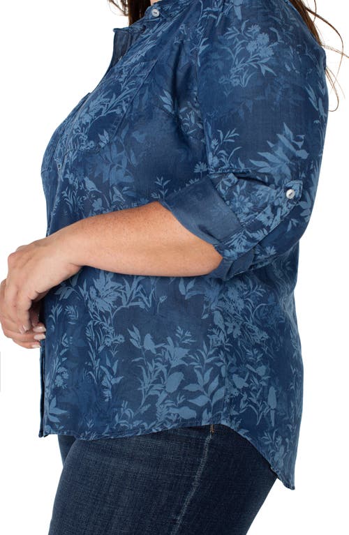 Shop Liverpool Los Angeles Button-up Shirt In Indigo Floral