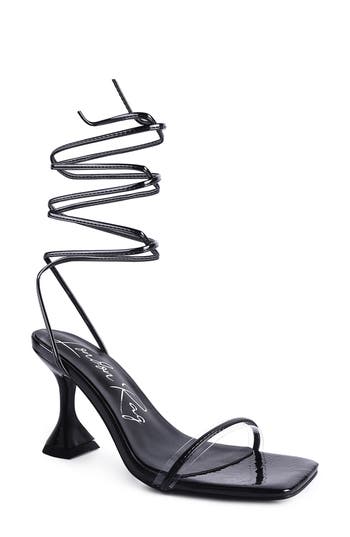 London Rag Biten Lace-up Sandal In Black