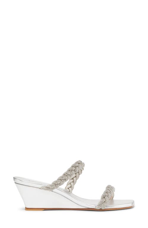 Shop Stuart Weitzman Highshine 50 Wedge Slide Sandal In Silver