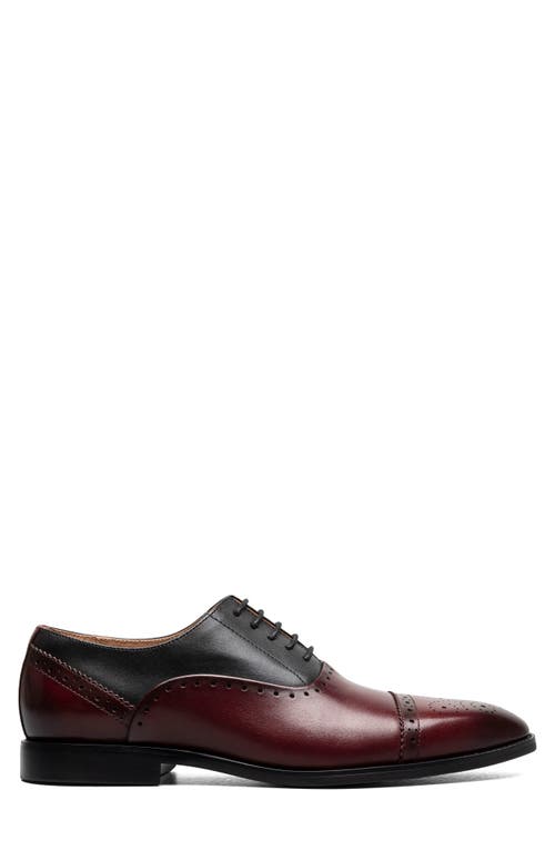 Stacy Adams Reynolds Cap Toe Oxford In Burgundy Multi