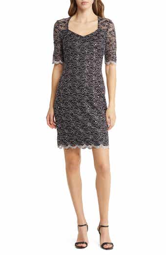 Connected apparel sequin lace dress best sale