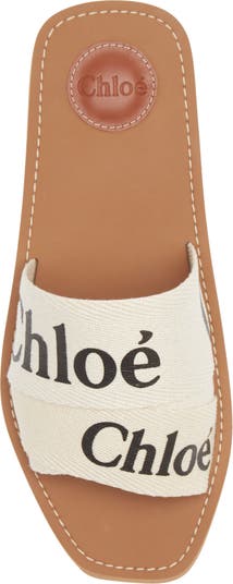 Chloe logo hot sale slide sandals