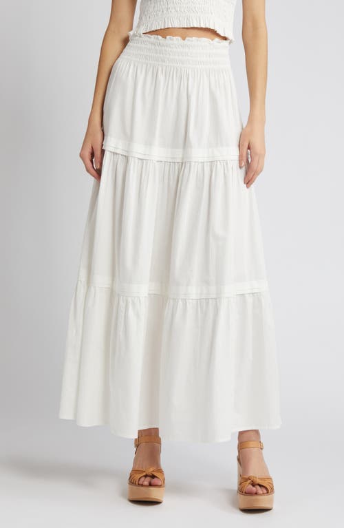 LoveShackFancy Phia Tiered Maxi Skirt in White at Nordstrom, Size X-Large