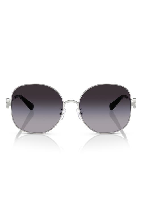 Shop Tory Burch 56mm Gradient Round Sunglasses In Silver Grey