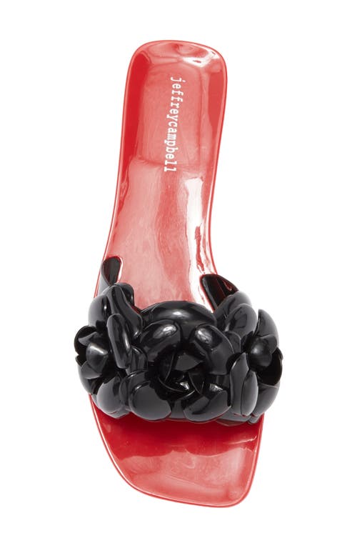 Shop Jeffrey Campbell Floralee Slide Sandal In Red/black