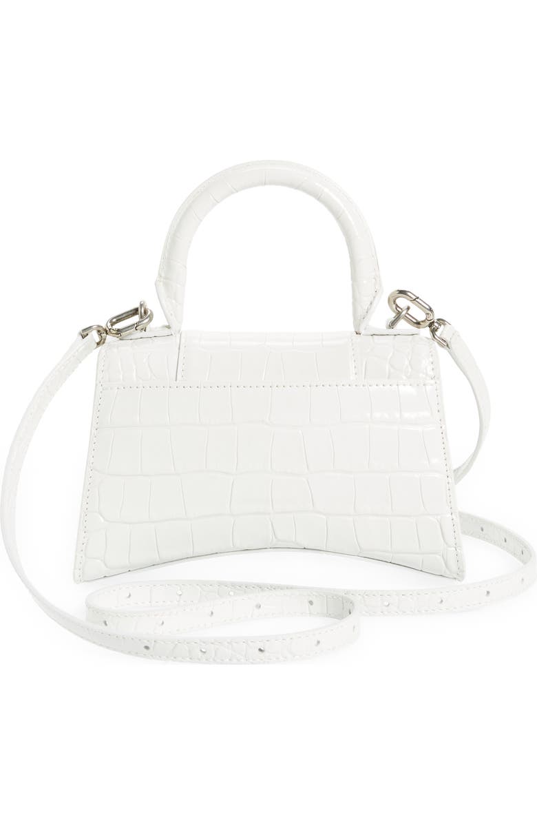 Balenciaga Extra Small Hourglass Croc Embossed Leather Top Handle Bag, Alternate, color, 