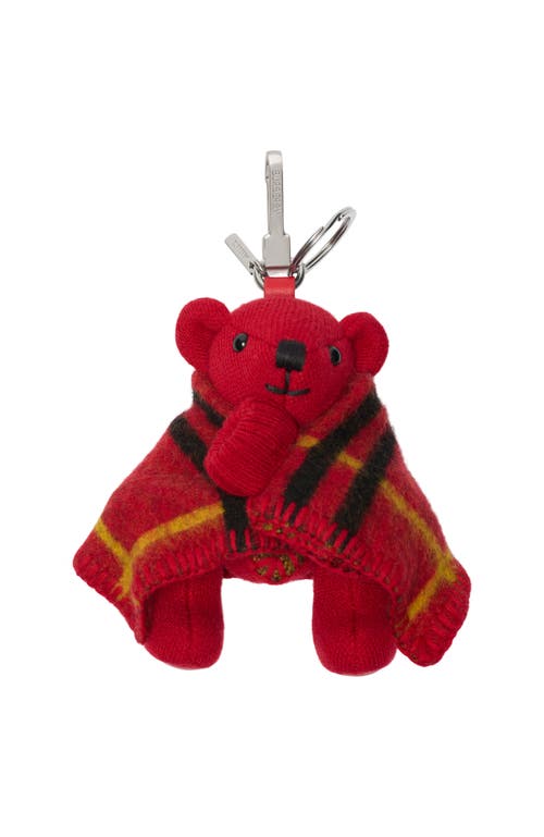 Burberry Thomas Bear Charm Keyring In Currant