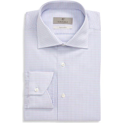 Canali Impeccabile Regular Fit Check Dress Shirt, Blue