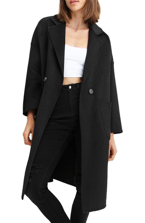 Belle & Bloom Publisher Double-breasted Wool Blend Coat - Black
