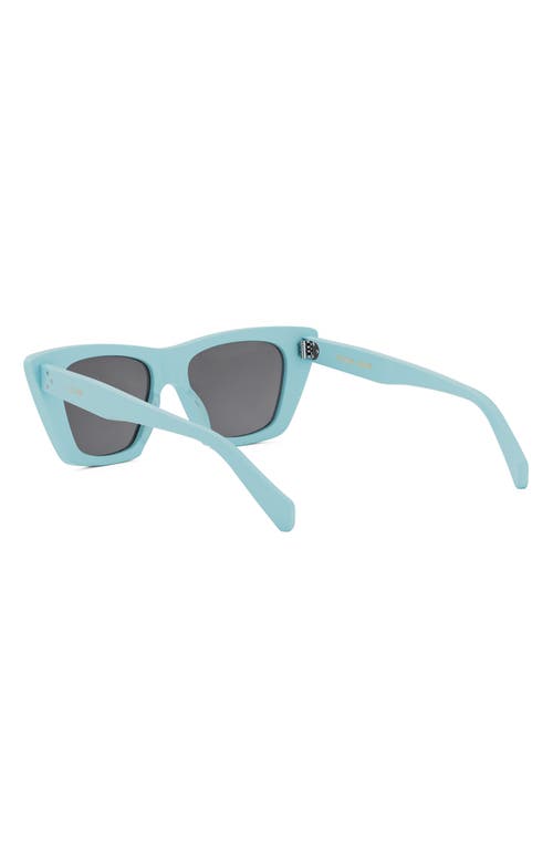 Celine Bold 3 Dots 51mm Cat Eye Sunglasses In Shiny Light Blue/smoke