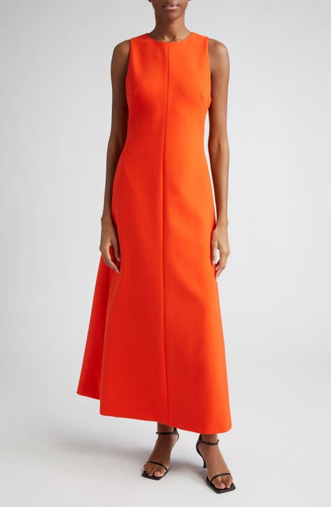 BRANDON MAXWELL Elaine belted two-tone cotton-blend twill midi